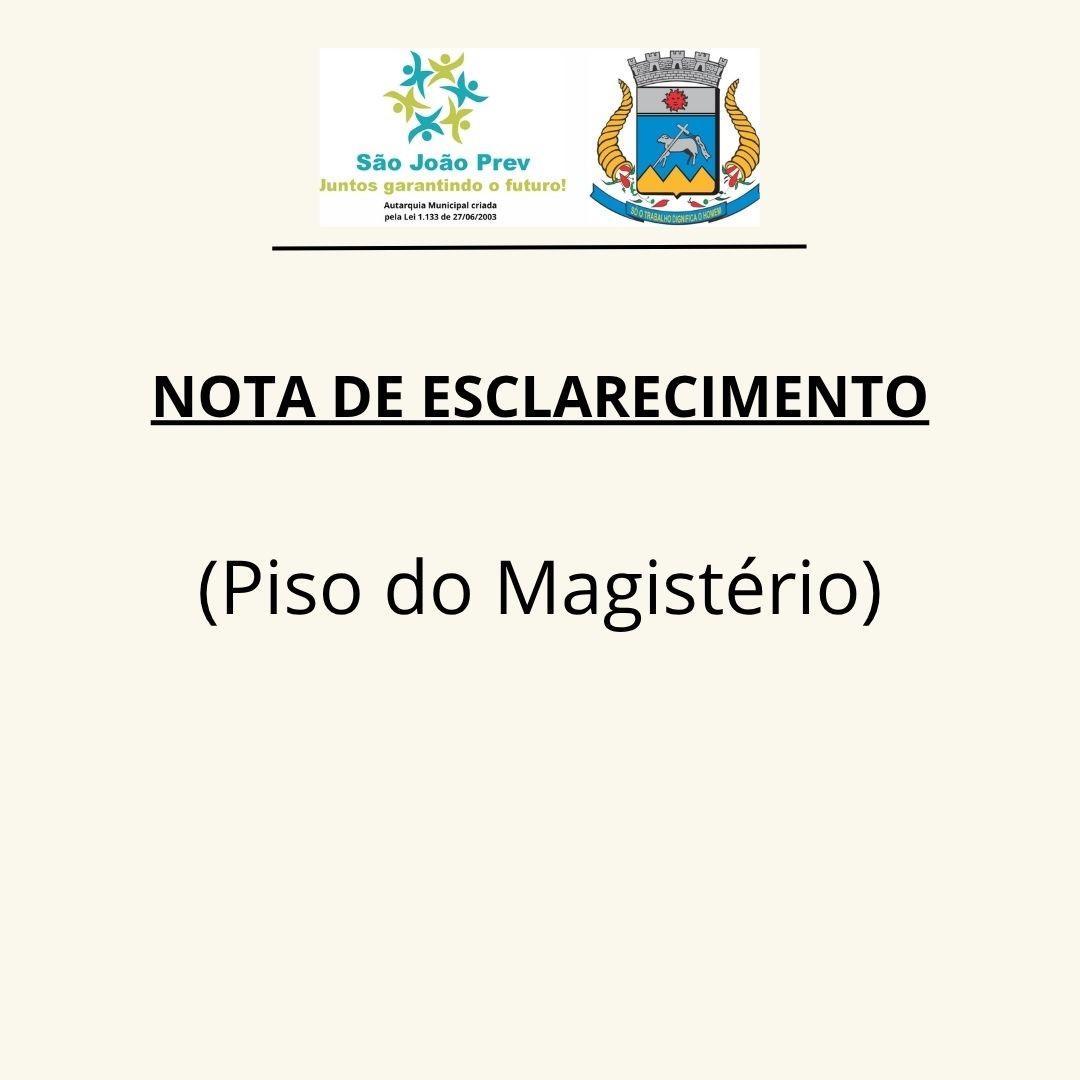 Nota de Esclarecimento - Piso do Magistério